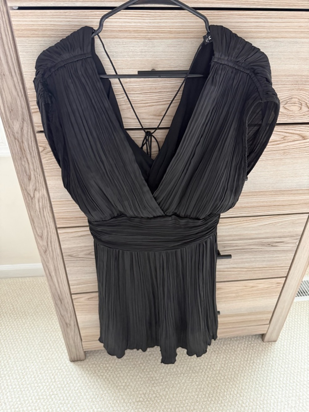 Steve Madden Black Pleated Mini Dress